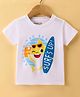 Bodycare Cotton Knit Half Sleeves T-Shirt with Baby Shark  Print - White