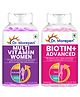 DR. MOREPEN Biotin+ for Hair Growth, Glowing Skin & Healthy Nails, Multivitamins + Natural Extracts and Multivitamins for Women with Calcium & Herbal Extracts for Energy & Immunity Boost - 120 Veg Tablets