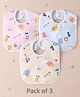 Zoe Waterproof Feeding Bibs with Snap Button Closure Puppy Print Pack of 3- Multicolour