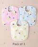 Zoe Waterproof Feeding Bibs with Snap Button Closure Cow Print Pack of 3- Multicolour