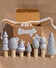 Playbox 5 Pcs Wooden Arctic Tree Toy Set Wooden Forest Various Sizes Pretend Play Natural Wood Trees Creative Children's Arts Toy
