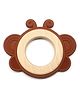 Playbox Wooden Butterfly Teether in Assorted Colours, Baby Teething Toys Silicone Teethers BPA Free Silicone Rudder with Wooden Ring Soothe Babies Gums
