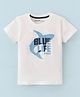 Doreme Single Jersey Knit Half Sleeves T-Shirt with Text & Shark Print -  Off White