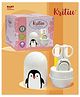 Kritiu 4 in 1 Baby Nail Clipper kit with Cute Case Nail Clipper Scissors Tweezers & Baby Nail File Set for Kids Grooming Kit - Penguin Grey