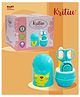 Kritiu 4 in 1 Baby Nail Clipper kit with Cute Case Nail Clipper Scissors Tweezers & Baby Nail File Set for Kids Grooming Kit - Cat Blue