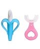 Kritiu Silicone Banana Shaped Toothbrush Teether with U-shaped Soft Silicone Mouth Cleaning Toothbrush For Kids
