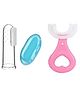 Kritiu Soft Silicone Finger Toothbrush with U Shape Soft Bristles Brush for Kids