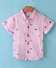 Dew Drops Poplin Half Sleeves Sports Printed Shirt - Peach