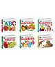 Early Learning Little Library Kids Children Baby Books of 6 Books - Alphabets Fruits Vegetables Wild Animals Shapes & Colours Numbers - English