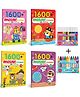 1600 MOSAIC STICKERS WITH COLOURING - BOOK 1, 2, 3 & 4 with 10 WAX CRAYONS and 12 WATER COLOUR SKETCH PEN |Combo of 4 | 
