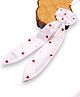 Tipy Tipy Tap Satin Bow Detailed Hearts Printed Hair Tie - White & Red