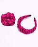 Tipy Tipy Tap Set Of 2 Satin Solid Hair Band & Srunchie - Pink