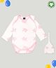 Kidbea 100% Organic Cotton Full Sleeves Unicorns Printed Coordinating  Onesie & Cap Set - Pink & White