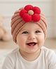 SYGA Wool Cap Warm Stretchable Knitted Flower Hat - Coffee
