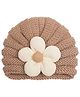 SYGA Wool Cap Warm Stretchable Knitted Flower Hat - Khaki