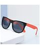 SYGA  Stylish Retro Large frame UV Protection Sunscreen Sunglasses for Women (Black frame Red leg)