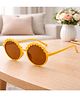 SYGA Children's Cute Flower Mirror Retro Round Fashionable Sunglasses. (Yellow)