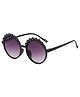 SYGA Children's Cute Flower Mirror Retro Round Fashionable Sunglasses. - Black