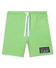 Anthrilo Cotton Terry  Basketball Game Text Printed Shorts - Green