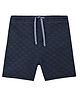 Anthrilo Cotton Terry  Checked Shorts - Navy Blue