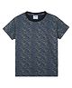 Anthrilo Half Sleeves Abstract Printed Tee - Melange Grey & Black