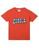 Anthrilo Half Sleeves Its Time To Chill Text Printed Tee - Orange