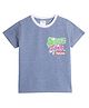 Anthrilo Half Sleeves Skater Time Text Printed Tee - Blue