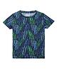 Anthrilo Half Sleeves Abstract Printed Tee - Blue