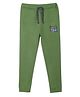 Anthrilo  Basketball Game Text Printed Joggers - Olive Green