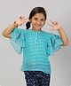 Kiddopanti Half Sleeves Dots Printed Top - Sea Green