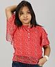 Kiddopanti Half Sleeves Paisley Printed Top - Red
