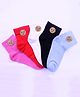 Tipy Tipy Tap Pack Of 5  Shimmer Smiley Detailed Socks - Pink White Red Black & Blue
