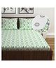 Divine Casa Elastic Fitted Printed Double Bed Bedsheet with 2 Pillow Cover(150 X 200 + 25 cm, Celery)