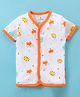 Child World Interlock Knit Half Sleeves Vests Tiger Print - Orange & White