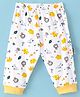 Child World Interlock Knit Full Length  Lounge Pant with Animal Print - Yellow & White