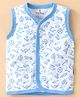 Child World Interlock Knit Sleeveless Vest Toys Print - Blue & White