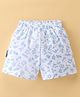 Child World Cotton Interlock Printed Shorts - White & Blue