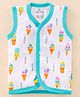 Child World Interlock Knit Sleeveless Vests Ice Cream Print - Blue & White