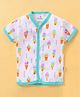 Child World Interlock Knit Half Sleeves Vest with Ice Cream Print - Blue & White