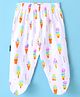 Child World Interlock Bootie Legging With Ice Cream Print - White