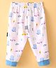 Child World Interlock Knit Full Length Lounge Pant Vehicles Print - White & Blue