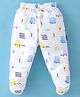 Child World Interlock Knit Bootie Legging Car Print - White & Blue