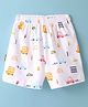 Child World Interlock Knit  Shorts with Car Print - Yellow & White