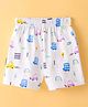 Child World Interlock Knit  Shorts with Car Print - Blue & White
