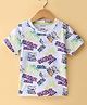 Smarty Boys Cotton Lycra Half Sleeves Text Printed T-Shirt - White