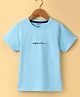 Smarty Boys 100% Cotton Knit  Half Sleeves T-Shirt with Text Print - Blue