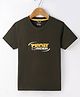 Smarty Boys 100% Cotton Premium Half Sleeves T-Shirt Text Print - Olive Green