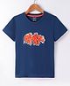 Smarty Boys 100% Cotton Sinker Premium Half Sleeves T-Shirt Text Print - Blue