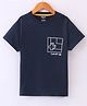 Smarty Boys 100% Cotton Sinker Half Sleeves Premium T-Shirt with Text Print - Navy Blue