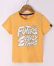 Smarty Boys 100% Cotton Sinker Half Sleeves Text Printed T-Shirt - Lemon Yellow